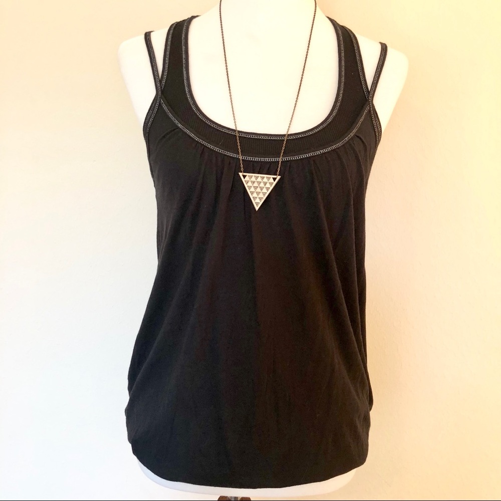 E X P R E S S : Black Layered Stretch Bubble Tank - image 2